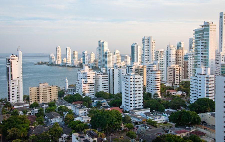 Vista da área urbana de Cartagena das Índias, na Colômbia