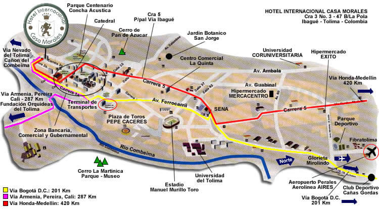 Mapa turístico de Bogotá