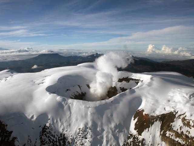 Vulcão Nevado del Ruiz na Colômbia