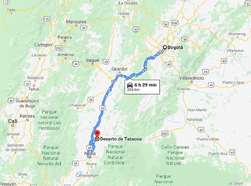 Viagem de Bogotá ao Deserto Tatacoa na Colômbia