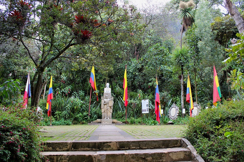 Jardim do Museu Casa Quinta de Bolívar em Bogotá
