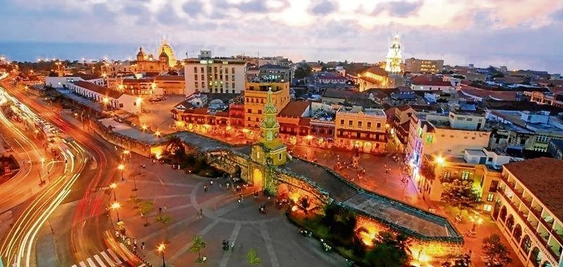 Cidade Amuralhada em Cartagena vista de cima
