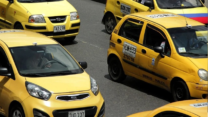 Táxis em Bogotá na Colômbia