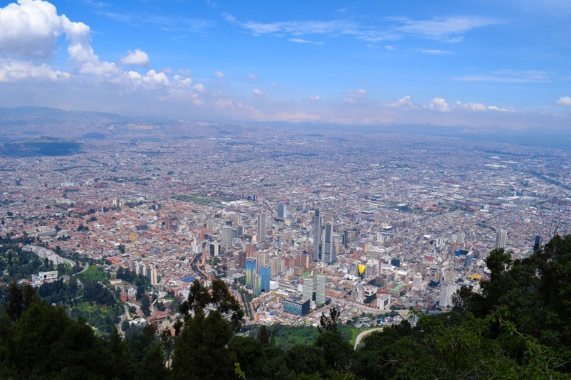Cidade de Bogotá vista do alto