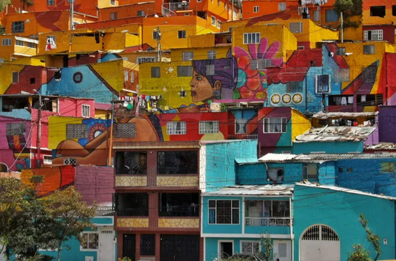 Casas coloridas em Bogotá