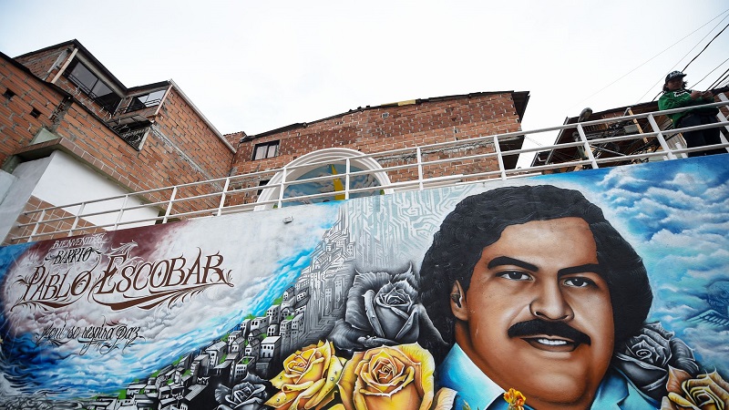 Mural no bairro Pablo Escobar em Medellín
