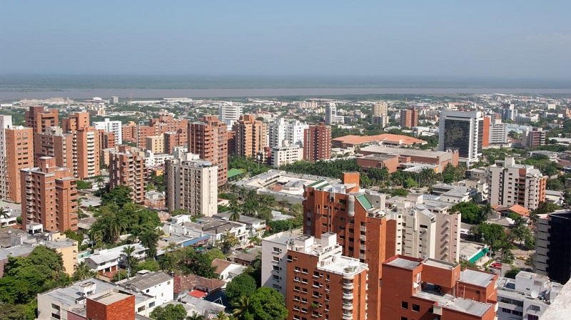 Vista ampla da cidade de Barranquilla na Colômbia