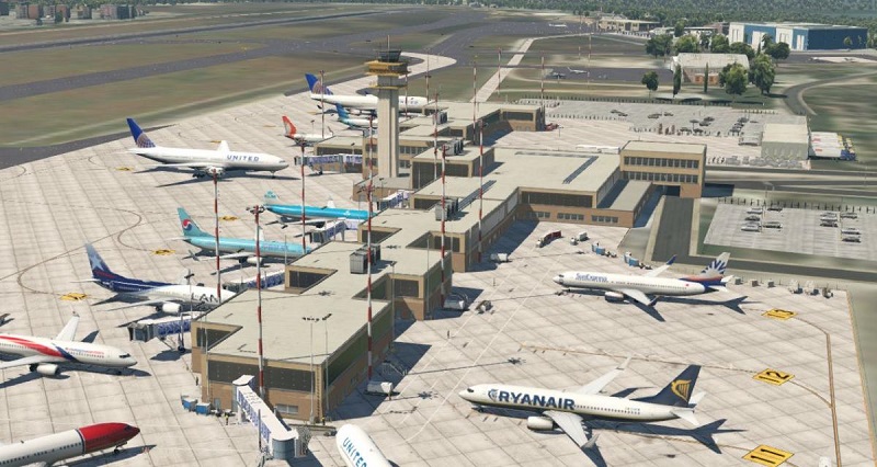 Pátio dos aviões no Aeroporto de Barranquilla