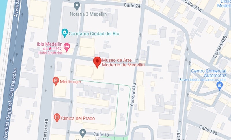 Mapa do Museu de Arte Moderna de Medellín