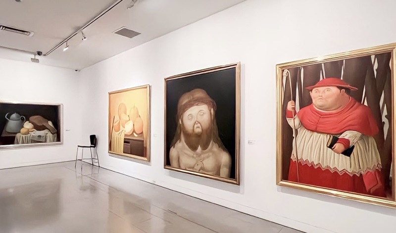 Pinturas de Fernando Botero no Museu de Antioquia em Medellín
